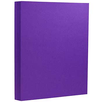 JAM Paper Extra Heavyweight Cardstock, 130 lb, 8.5&quot; x 11&quot;, Electric Violet, 25 Sheets/Pack