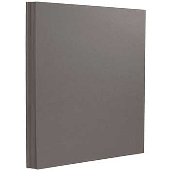 JAM Paper Extra Heavyweight Cardstock, 130 lb, 8.5&quot; x 11&quot;, Dark Gray, 25 Sheets/Pack