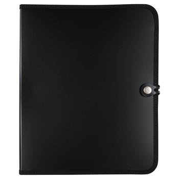 JAM Paper Black Pad Holder with Snap and White Lined Pad, 10 1/2&quot; x 12 3/4&quot;