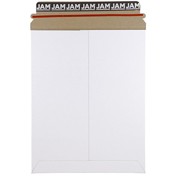 JAM Paper Stay-Flat Photo Mailer Envelopes with Peel &amp; Seal Closure, 9&quot; x 11 1/2&quot;, White, 6/PK