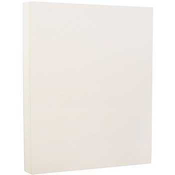 JAM Paper Laid Cardstock, 88 lb, 8.5&quot; x 11&quot;, Natural White, 250 Sheets/Pack