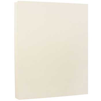 JAM Paper Wove Cardstock, 80 lb, 8.5&quot; x 11&quot;, Ivory, 50 Sheets/Ream