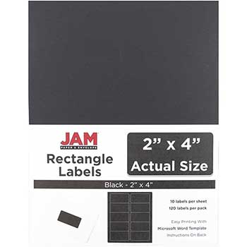 JAM Paper Shipping Address Labels, Standard Mailing, 2&quot; x 4&quot;, Black, 120 Labels