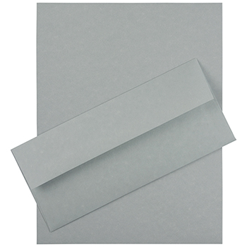 JAM Paper Recycled #10 Business Envelopes with Matching Stationery, Parchment, 24 lb, 8.5&quot; x 11&quot;, Blue, 100 Sheets/Pack