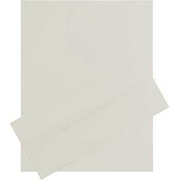 JAM Paper #10 Business Envelopes with Matching Stationery, Laid, 24 lb, 8.5&quot; x 11&quot;, Natural White, 100 Sheets