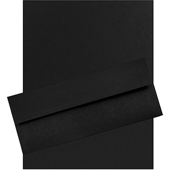 JAM Paper Recycled #10 Business Envelopes with Matching Stationery, Linen, 28 lb, 8.5&quot; x 11&quot;, Black, 50 Sheets/Pack