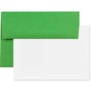 JAM Paper Blank Greeting Cards Set with Envelopes, A1, 3.63&quot; x 5.13&quot;, Recycled Green, 25 Cards/Pack