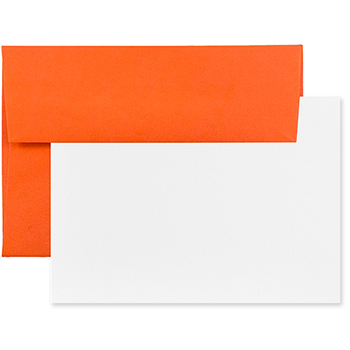 JAM Paper Recycled Blank Greeting Cards Set with Envelopes, A1, 3.63&quot; x 5.13&quot;, Orange, 25 Cards/Pack
