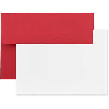 JAM Paper Recycled Blank Greeting Card Set, A2, 4.38&quot; x 5.75&quot;, Red, 25 Cards/Pack