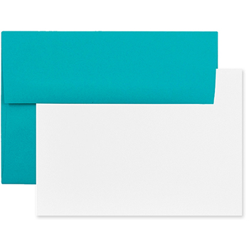 JAM Paper Recycled Blank Greeting Cards Set with Envelopes, A1, 3.63&quot; x 5.13&quot;, Sea Blue, 25 Cards/Pack