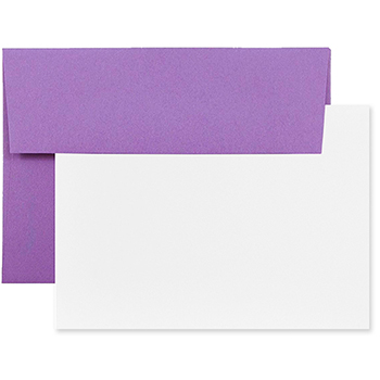 JAM Paper Recycled Blank Greeting Cards Set with Envelopes, A1, 3.63&quot; x 5.13&quot;, Violet, 25 Cards/Pack