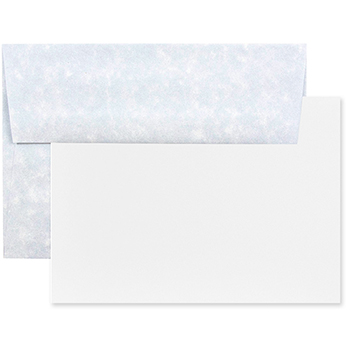 JAM Paper Recycled Blank Greeting Cards Set with Envelopes, Parchment, A1, 3.63&quot; x 5.13&quot;, Blue, 25 Cards/Pack