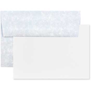 JAM Paper Recycled Blank Greeting Cards Set with Envelopes, Parchment, A2, 4.38&quot; x 5.75&quot;, Blue, 25 Cards/Pack