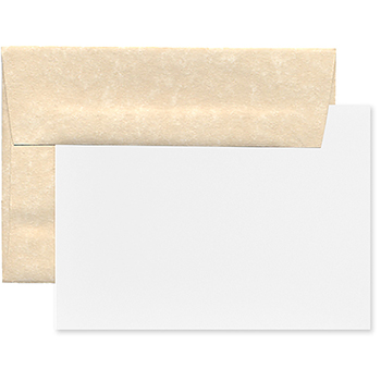 JAM Paper Recycled Blank Greeting Cards Set with Envelopes, Parchment, A1, 3.63&quot; x 5.13&quot;, Natural, 25 Cards/Pack
