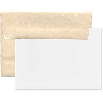 JAM Paper Recycled Blank Greeting Card Set, Parchment, A6, 4.75&quot; x 6.5&quot;, Natural, 25 Cards/Pack