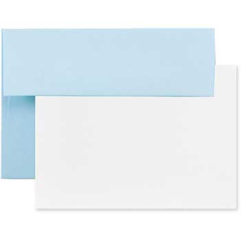 JAM Paper Blank Greeting Cards Set with Envelopes, A1, 3.63&quot; x 5.13&quot;, Baby Blue, 25 Cards/Pack