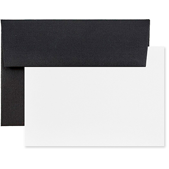 JAM Paper Blank Greeting Cards Set with Envelopes, A1, 3.63&quot; x 5.13&quot;, Black Linen, 25 Cards/Pack