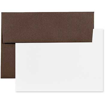 JAM Paper Recycled Blank Greeting Cards Set with Envelopes, A7, 5.25&quot; x 7.25&quot;, Chocolate Brown, 25 Cards/Pack