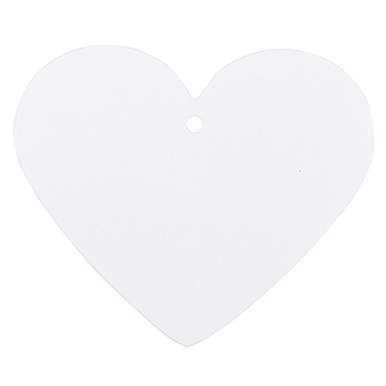 JAM Paper Heart Gifts Tags, 3&quot; x 2 1/2&quot;, White, 10/PK