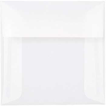 JAM Paper Square Translucent Vellum Invitation Envelopes, 5&quot; x 5&quot;, Clear, 250/PK