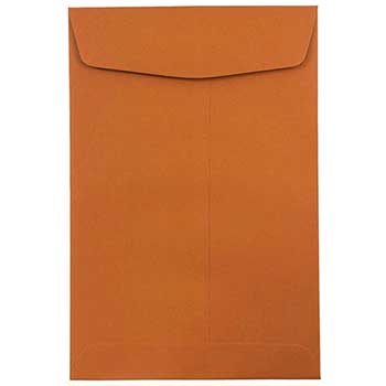 JAM Paper Open End Catalog Premium Envelopes, 6&quot; x 9&quot;, Dark Orange, 10/PK