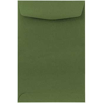 JAM Paper Open End Catalog Premium Envelopes, 6&quot; x 9&quot;, Olive Green, 10/PK