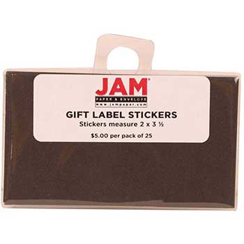 JAM Paper Gift Label Stickers, 2&quot; x 3 1/2&quot;, Black, 25/PK