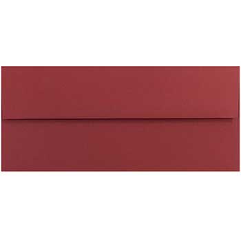 JAM Paper Business Premium Envelopes, #10, 4 1/8&quot; x 9 1/2&quot;, Dark Red, 50/BX