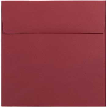 JAM Paper Square Premium Invitation Envelopes, 8 1/2&quot; x 8 1/2&quot;, Dark Red, 25/PK