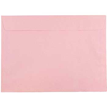 JAM Paper Booklet Premium Envelopes, 9&quot; x 12&quot;, Baby Pink, 25/PK