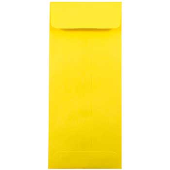 JAM Paper Policy Colored Envelopes, #11, 4 1/2&quot; x 10 3/8&quot;, Yellow Recycled, 50/BX