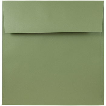 JAM Paper Square Premium Invitation Envelopes, 8 1/2&quot; x 8 1/2&quot;, Olive Green, 25/PK
