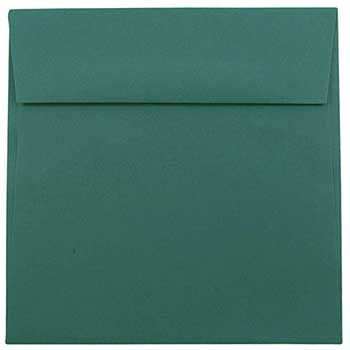 JAM Paper Square Premium Invitation Envelopes, 8 1/2&quot; x 8 1/2&quot;, Teal Green, 25/PK