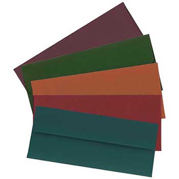 JAM Paper Business Premium Envelopes, #10, 4 1/8&quot; x 9 1/2&quot;, Assorted Colors, 125/PK
