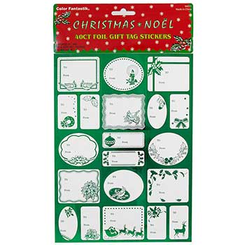 JAM Paper To/From Christmas Gift Tag Stickers, Green, 40 Labels