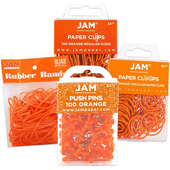 JAM Paper Office Supply Assortment, Orange, 4/PK