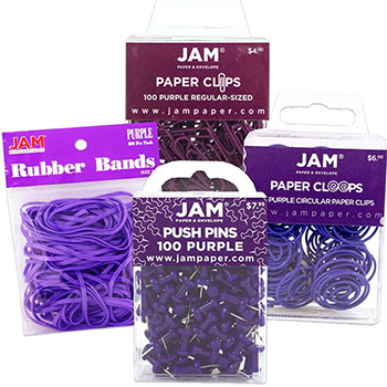 JAM Paper Office Supply Assortment, Purple, 4/PK