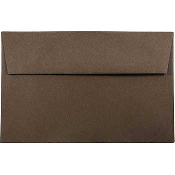 JAM Paper A9 Premium Invitation Envelopes, 5 3/4&quot; x 8 3/4&quot;, Chocolate Brown Recycled, 50/BX
