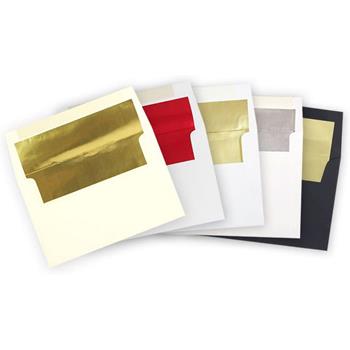 JAM Paper A7 Foil Lined Invitation Envelopes, 5 1/4&quot; x 7 1/4&quot;, Elegant Holiday Assortment, 125/PK