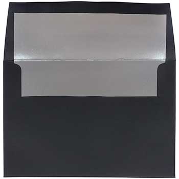 JAM Paper A8 Foil Lined Invitation Envelopes, 5 1/2&quot; x 8 1/8&quot;, Silver Linen with Gold Foil, 50/PK