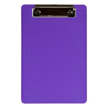 JAM Paper Plastic Clipboard with Low Profile Metal Clip, 6&quot; x 9&quot;, Purple