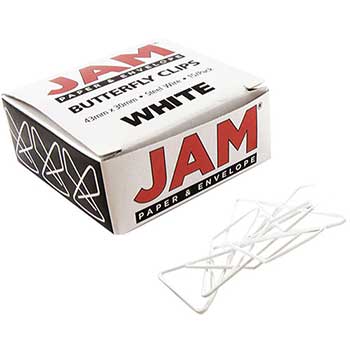 JAM Paper Colorful Butterfly Paper Clips, White, 15 Paper Clips