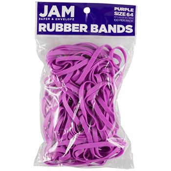 JAM Paper Durable Rubber Bands, Size 64, Purple, 100/PK
