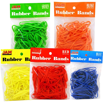 JAM Paper Rubber Bands, Size 33, Assorted, 500/Pack