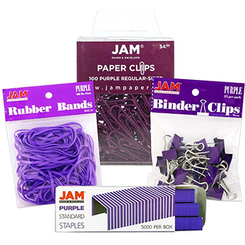 JAM Paper Desk Supply Assortment, Purple, 4/PK