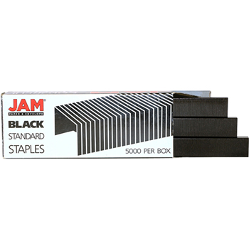 JAM Paper Box of Staples, Standard Size, Black, 5000/Pack
