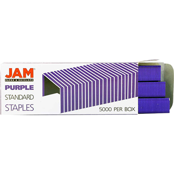 JAM Paper Box of Staples, Standard Size, Purple, 5000/Pack