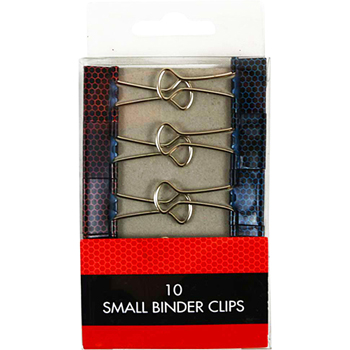 JAM Paper Binder Clips, Small 19mm, Peach &amp; Blue Honeycomb Design, 10/Pack