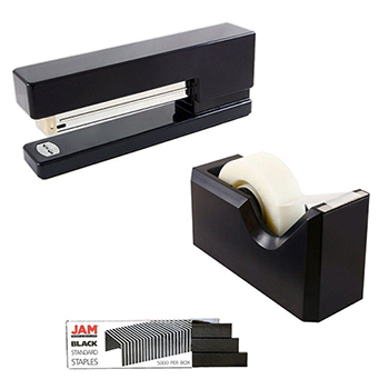 JAM Paper Office &amp; Desk Sets, Black, 3/PK