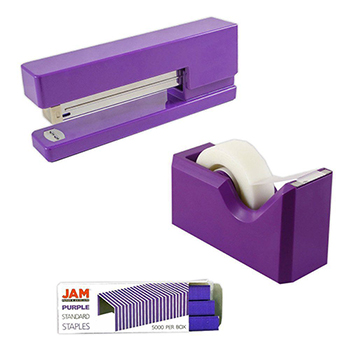 JAM Paper Office &amp; Desk Sets, Purple, 3/PK